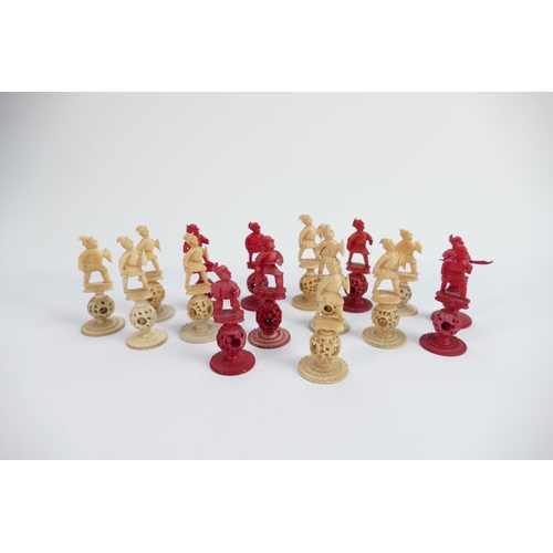 523 - A collection of early Bone Chess Pieces: tallest 6.8cm , Damages noted, Please Study images as no co... 