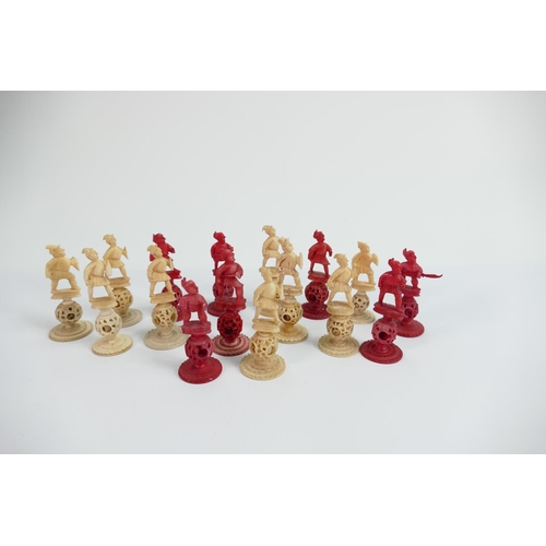 523 - A collection of early Bone Chess Pieces: tallest 6.8cm , Damages noted, Please Study images as no co... 