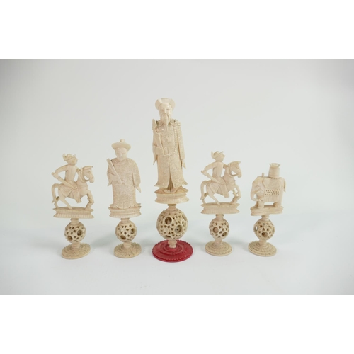 529 - A collection of early Bone Chess Pieces: tallest 16cm , Damages noted, Please Study images as no con... 