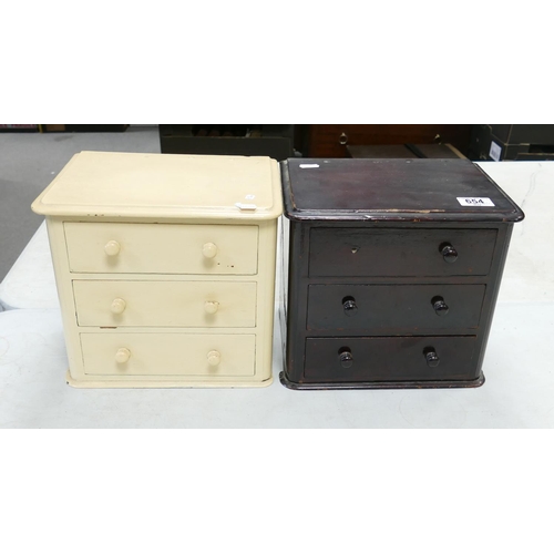 654 - Two Small Wooden Chests of Drawers: