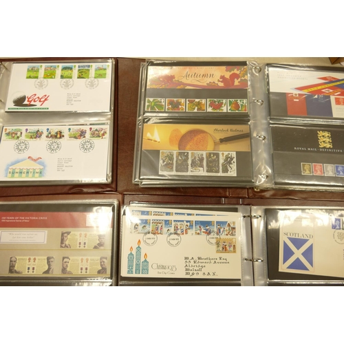 760 - Large collection in 10 albums of GB presentation packs & first day covers: Includes 225 presentation... 