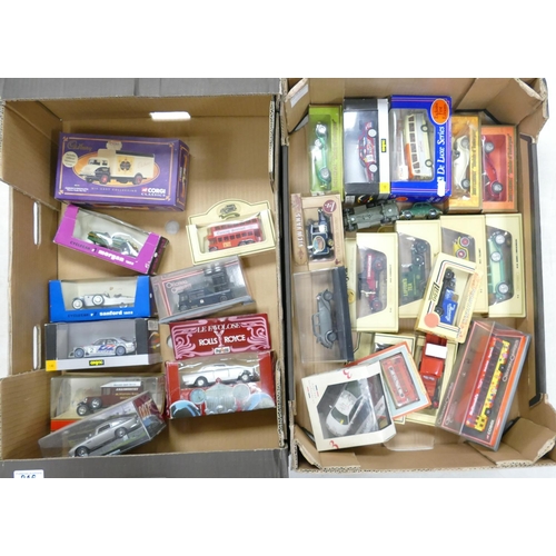 816 - A large collection of Boxed Corgi , Matchbox & similar Vintage Model Vehicles: 2 trays