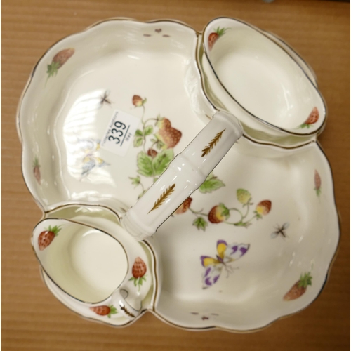 339 - Coalport Strawberry & Cream Handled Bowl: