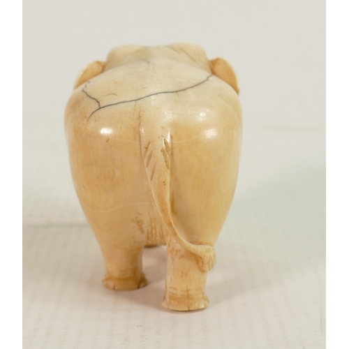 582a - 19th Century Carved Ivory Elephant: height 5.5cm