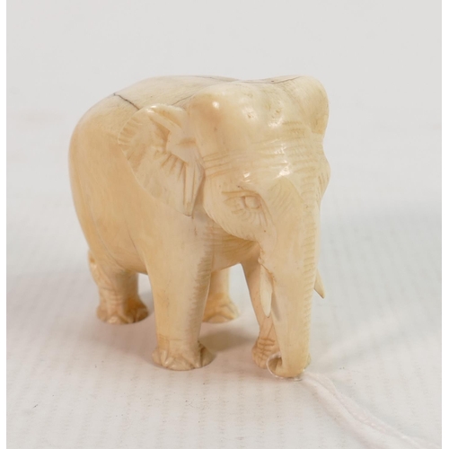 582a - 19th Century Carved Ivory Elephant: height 5.5cm