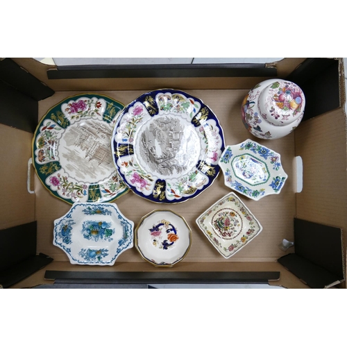 1019 - A mixed collection of Masons Items to include: Fruit Basket Ginger Jar, Mandalay patterned dish, Win... 