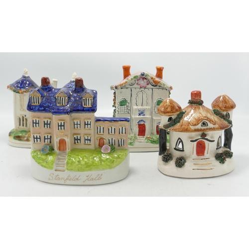 341 - A collection of 19th Century Staffordshire Houses: together with later similar item, tallest 14cm(4)