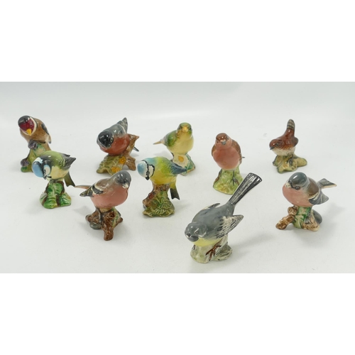 404 - A collection of Beswick Small Bird Figures to include: Goldfinch, Bullfinch, Greenfinch, Wren, Chaff... 