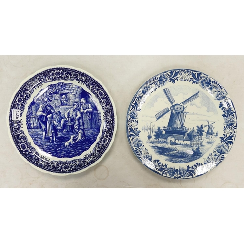 457d - Two Large Delft classically decorated chargers: largest 37cm diameter(2)