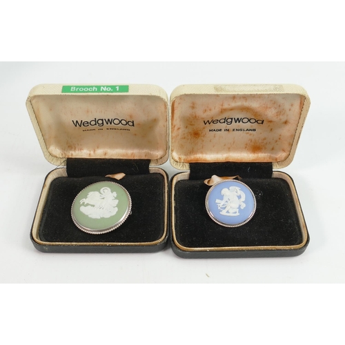 729 - Wedgwood sterling silver jewellery 2 x large brooch: Complete with original old boxes. 
Overall broo... 