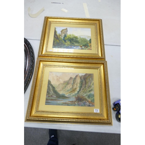 773 - Two Early 20th Century Gilt Framed Landscapes: x61.5cm