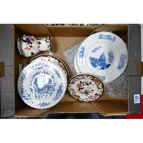 1189 - A mixed collection of items to include: Masons Mandalay Patterned Plates & vases, Wedgwood American ... 