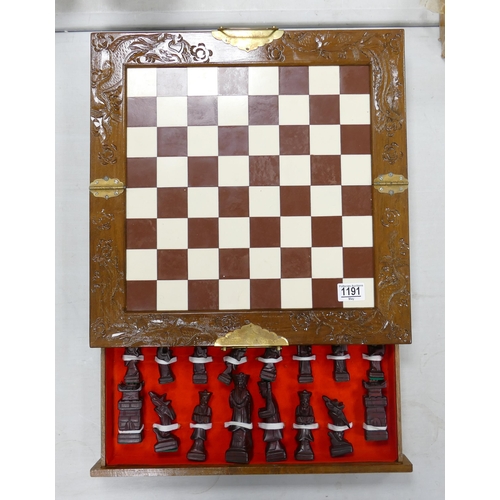 1191 - Chinese Theme Modern Chess Set & Board: