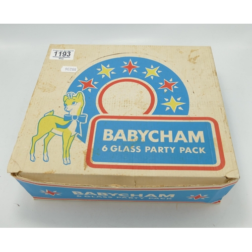 1193 - Boxed set of six Babycham Party Glasses: