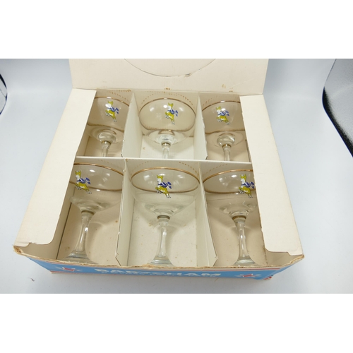 1193 - Boxed set of six Babycham Party Glasses: