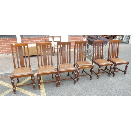 783 - Set of Six Oak 1930's Dining Chairs(6)