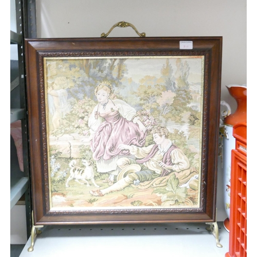 766 - Reproduction Tapestry Type Fire Screen: