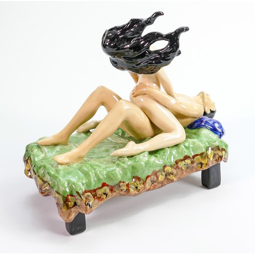 7 - Kevin Francis erotic figure Sexual Passion: In green, blue, yellow & red colourway with yellow, mark... 