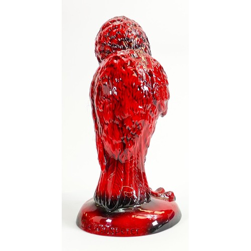 15 - Peggy Davies Ruby Fusion Grotesque bird figure The Whisperer: Height 27cm