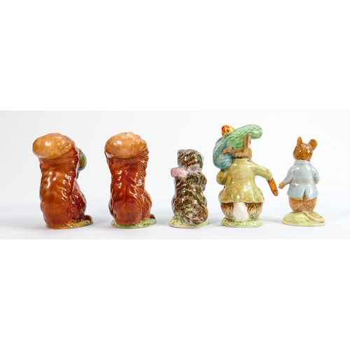 62 - Beswick Beatrix Potter figures: Squirrel Nutkin BP1 & BP2 figures Johnny Town Mouse, Benjamin Bunny,... 