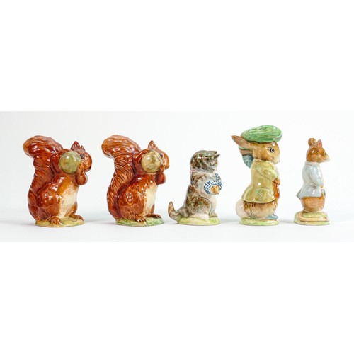 62 - Beswick Beatrix Potter figures: Squirrel Nutkin BP1 & BP2 figures Johnny Town Mouse, Benjamin Bunny,... 