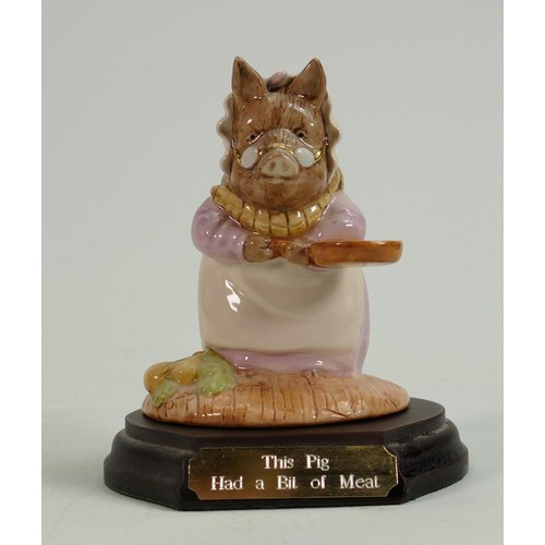 63 - Beswick Beatrix Potter figure This Pig Had a Bit of Meat: Gold backstamp. Limited edition 189/1500 f... 