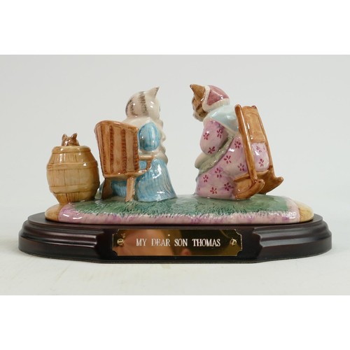 67 - Beswick Beatrix Potter tableau figure: My Dear Son Thomas, limited edition on wooden plinth