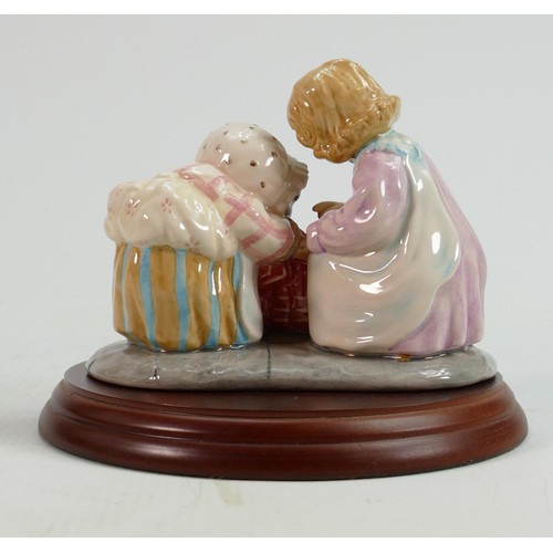 68 - Beswick Beatrix Potter tableau figure: Mrs Tiggy-Winkle and Lucie, limited edition, on wooden plinth