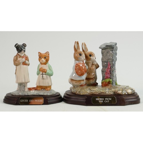 73 - Beswick Beatrix Potter tableau figures Ginger & Pickles & Hiding from the Cat: Both limited editions... 