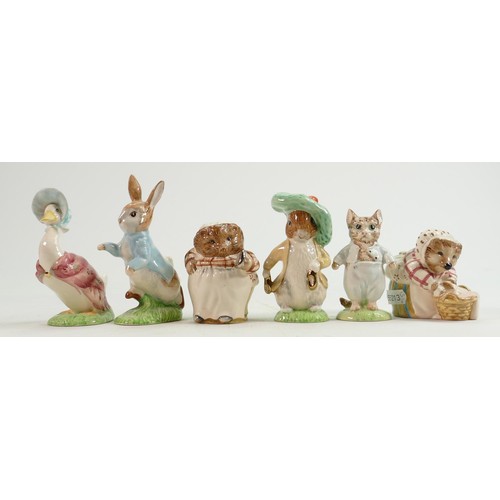 75 - Beswick Beatrix Potter BP9 figures to include: Benjamin Bunny, Tom Kitten, Peter Rabbit, Mrs Tiggy-W... 