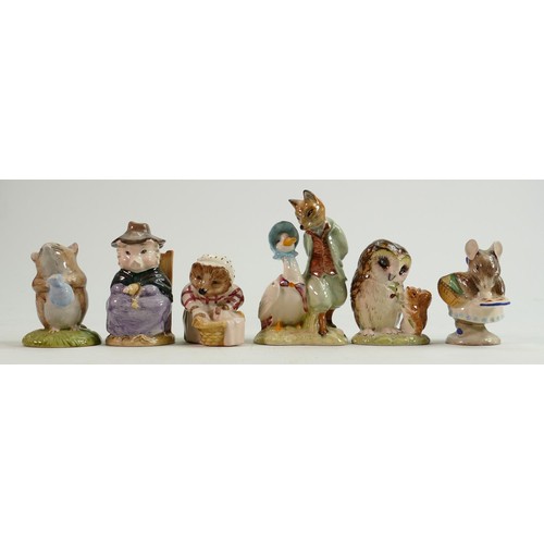 76 - Beswick Beatrix Potter BP10a figures to include: Jemima Puddleduck with Foxy Whiskered Gentleman, Mr... 