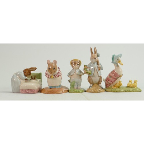 77 - Beswick Beatrix Potter BP10a figures to include: Jemima & her Ducklings, Tom Kitten in the Rockery, ... 