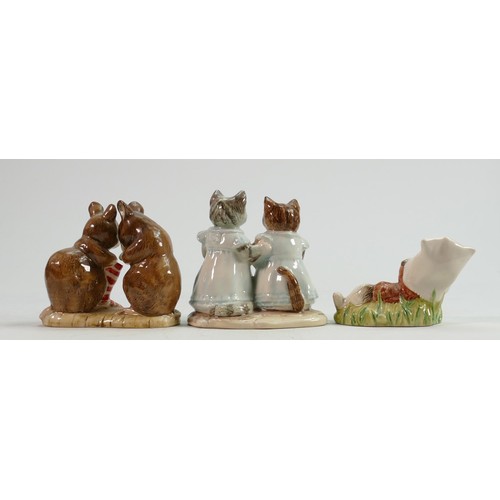 79 - Royal Albert BP6A Beatrix Potter figures: The Christmas Stocking , Benjamin Wakes Up & Mittens & Mop... 