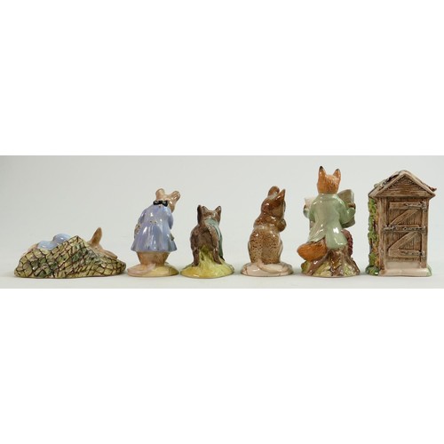 80 - Royal Albert Beatrix Potter BP6 figures: Miss Dormouse, No More Twist, John Joiner, Peter in the Goo... 