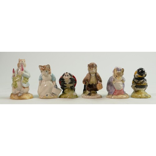 81 - Royal Albert BP6 Beatrix Potter figures: Babbitty Bumble, Ribby & The Patty Pan, Peter ate a Radish,... 