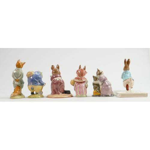 83 - John Beswick BP11 Beatrix Potter figures: Peter on his Book, Hunca Munca, Tommy Brock, Tabitha Twitc... 