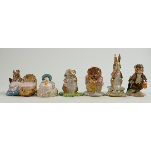 84 - John Beswick BP11 Beatrix Potter figures: Hunca Munca, Johnny Town Mouse with bag, Jemima Puddle Duc... 