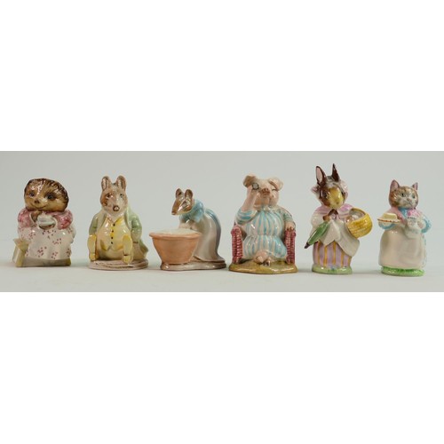 88 - Beswick BP3 Beatrix Potter figures: Mrs Tiggy-Winkle, Anna Maria, Mrs Ribby, Little Pig Robinson Spy... 