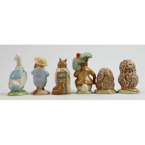 90 - Beswick BP3 Beatrix Potter figures: Chippy Hackee, Tom Kitten & Butterfly, Benjamin Bunny, Mr Drake ... 