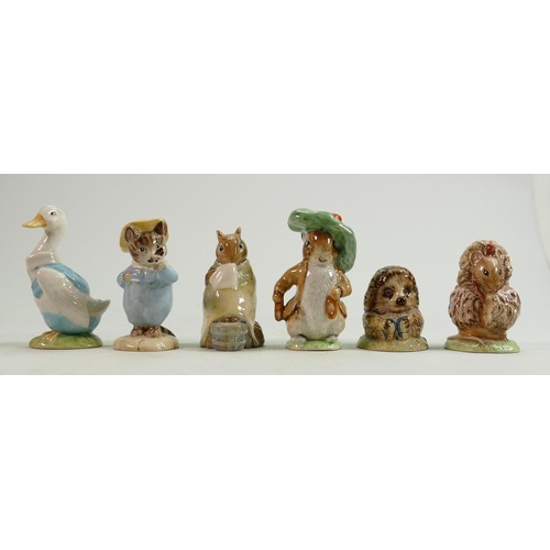 90 - Beswick BP3 Beatrix Potter figures: Chippy Hackee, Tom Kitten & Butterfly, Benjamin Bunny, Mr Drake ... 