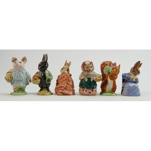 92 - Beswick BP3 Beatrix Potter figures: Little Black Rabbit, Squirrel Nutkin, Cousin Ribby, Poorly Peter... 