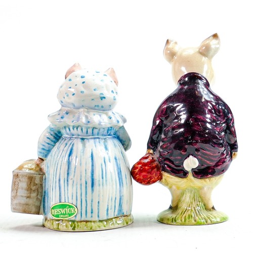 114 - Beswick Beatrix Potter BP2 figures Pigling Bland & Aunt Pettitoes (2)