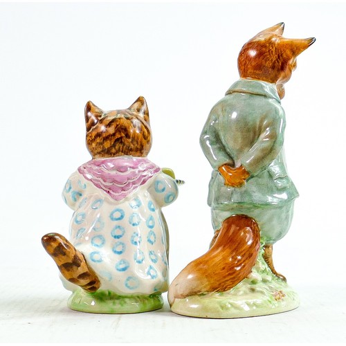 115 - Beswick Beatrix Potter BP2 figures Foxy Whiskered Gentleman & Ribby (2):