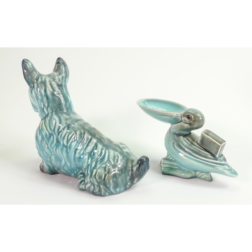 131 - Beswick blue gloss Pelican & Dog (2):