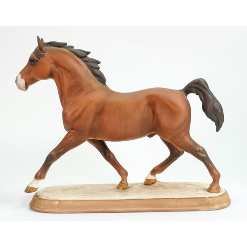 160 - Beswick Arab stallion 2242: In unusual brown matt glaze (unmarked)