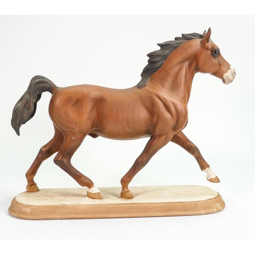 160 - Beswick Arab stallion 2242: In unusual brown matt glaze (unmarked)