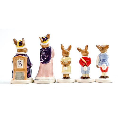 173 - Royal Doulton rare set of Bunnykins figures The Royal Family: Comprising King John DB91, Queen Sophi... 