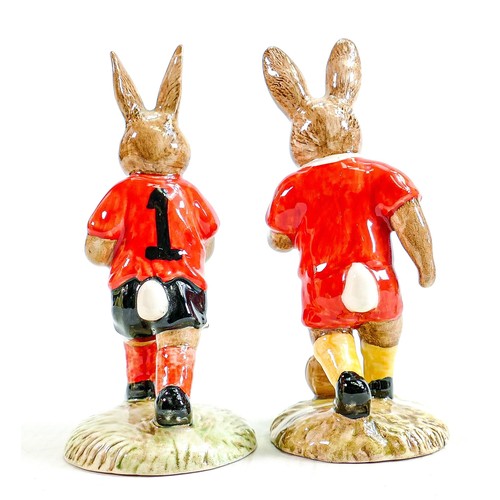 179 - Royal Doulton pair of Bunnykins figures: Goalkeeper DB118 and Soccer Player DB119 Limited edition. (... 