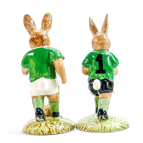 180 - Royal Doulton pair of Bunnykins figures: Footballer DB117 and Goalkeeper DB116 Limited edition. (2)