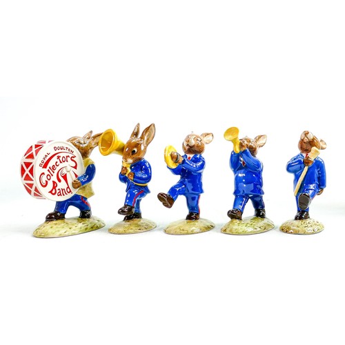 183 - Royal Doulton set of Bunnykins figures The Blue Oompah band: Royal Doulton Bunnykins blue band compr... 